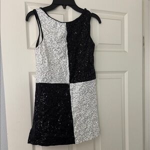 Black and White Sequin dance Dress